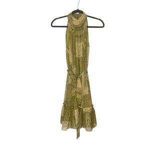 TAYLOR GREEN PATCHWORK HALTER  DRESS SIZE 6